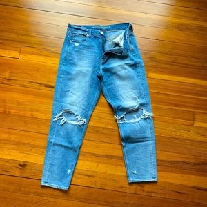 AE distressed mom jeans